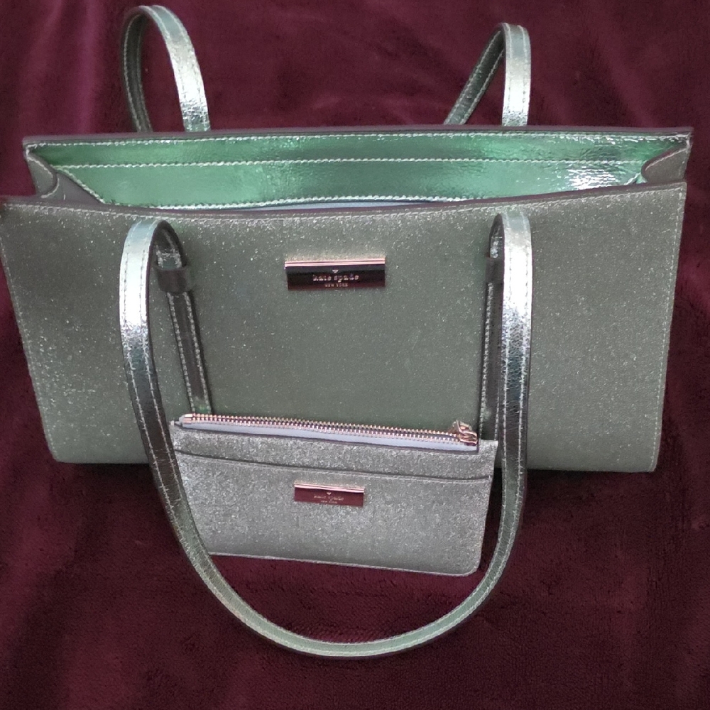 Kate Spade Kenzie Glitter Medium Shoulder Bag with Matching Cardholder